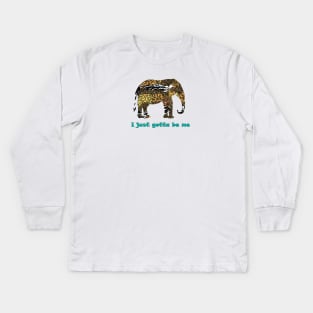 Tattoo Elephant Kids Long Sleeve T-Shirt